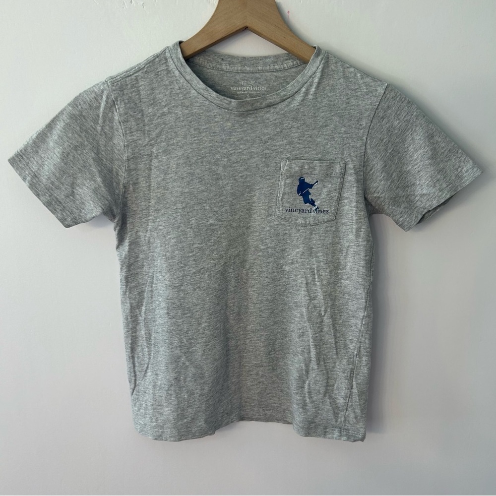 Vineyard Vines Boy’s Gray Lacrosse Short Sleeve T-Shirt, Size Small (8-10)